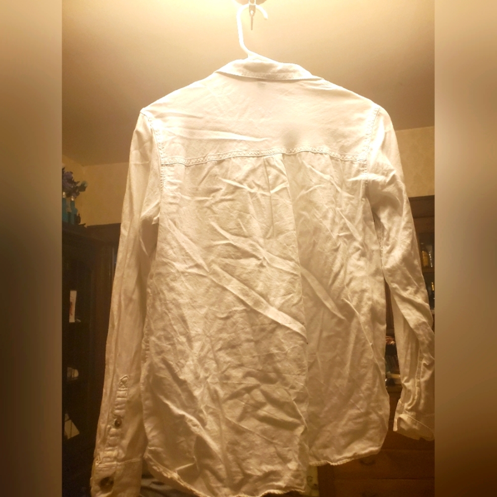 A white button up blouse